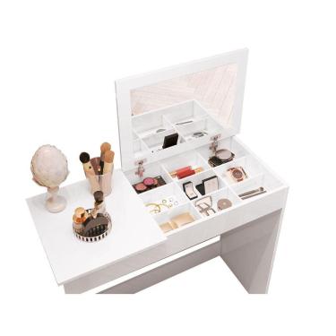 Imagem de Penteadeira com Espelho e Porta Joias Paris Branco