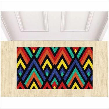 Imagem de Tapete Capacho Listras Decorativas, Medida Porta Para Sala Quarto, Banheiro,