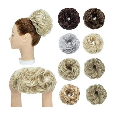 Imagem de Mulheres Bun Scrunchies Extensões de coque de cabelo sintético bagunçado cacheado elástico elástico apliques de cabelo cacheado chignon donut updo rabo de cavalo pedaços de cabelo para mulheres Pão (