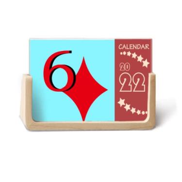 Imagem de Agenda Wealth Diamond 6 Poker 2022 Calendário de mesa para 12 meses