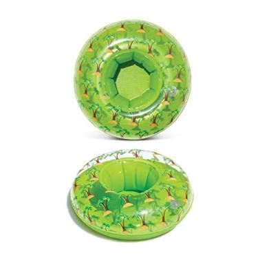 Imagem de CoTa Global Conjunto de 4 suportes infláveis para bebidas flutuantes de piscina de palmeiras - boia de bebida tropical para a praia e festa na piscina, acessório de piscina resistente a UV, serve na maioria das garrafas, xícaras, latas de refrigerante - pacote com 4