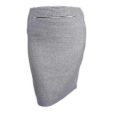 Imagem de NINE WEST Saia feminina slim de tweed listrada, Preto/Marfim, 10