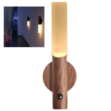 Imagem de Luminaria Bastao LED Inteligente USB Bateria Recarregavel Sensor Presença Movimento Luz Noturna Base Magnetica Iluminaçao Automatico Decoraçao