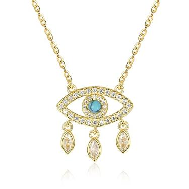 Imagem de AENEAS Colar de olho turco de prata esterlina 925 para mulheres, presente moderno para mulheres e esposas, Prata esterlina, Zircônia cúbica
