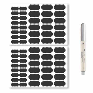 Imagem de 60 Etiquetas Lousa (30 Etiquetas Pote + 30 Tempero) + Caneta PRATA