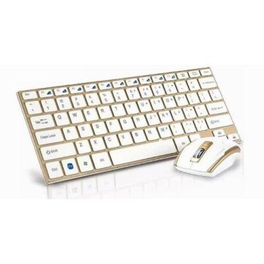 Imagem de Kit Mini Teclado Mais Mouse Sem Fio 2.4G Ultra Slim - Bmax