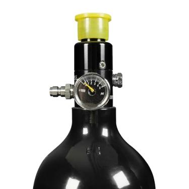 Imagem de TUXING Tanque de paintball HPA de ar comprimido de alumínio 48/3000 com regulador para rifle de ar e airsoft PCP, tanque vazio (saída de tanque de alumínio de 0,75 L 1800 psi)