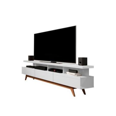 Imagem de Rack para TV 3 Gavetas Vivare Wood 1,80 Branco Germai Moveis - GERMAI 