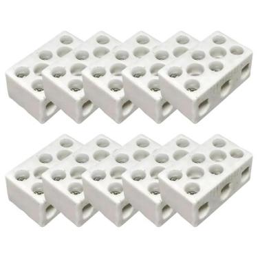 Imagem de Kit 10 Conectores De Porcelana Cerâmica Chuveiro Tripolar10mm - Bestfe