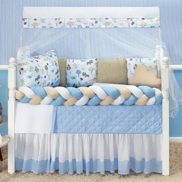 Imagem de Kit Berço Trança Safari 13 Peças 100% Algodão - Chuva de Amor Baby, AZ