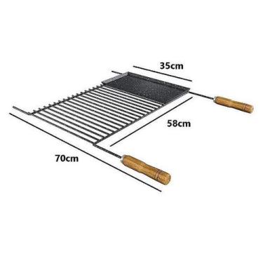 Imagem de Grelha Uruguaia Esmaltada com chapa auxiliar 1921 - Qualinox