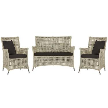 Imagem de Jogo Sofá e 2 Poltronas de Área Igapó Alumínio Pintura Marrom Corda Ná