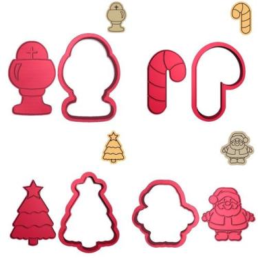 Imagem de Kit 4 Cortadores Natal Calice Pirulito Árvore Noel - DOCE IMPRESSO, 3,