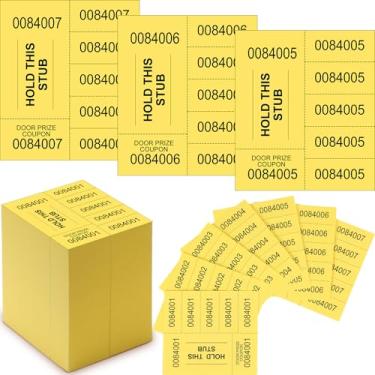 Imagem de Kosiz 1000 folhas, 5 números de bilhetes de sorteio de licitações, bilhetes de leilão chinês, leilão, leilão silencioso para eventos, sala de aula, escola, igreja (amarelo escuro)