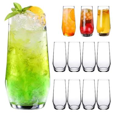 Imagem de Cadamada Copos de bebida de 510 g, conjunto de 12 copos Highball, adequado para copos de vinho, copos de chá gelado, kit de mojito, coquetéis, bebidas, escritório, festas, casamentos e presentes