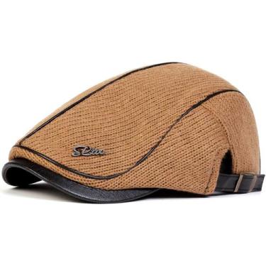 Imagem de Boina Italiana Masculina de Tricô Estilo Clássico Liso Basico  Ajustáv