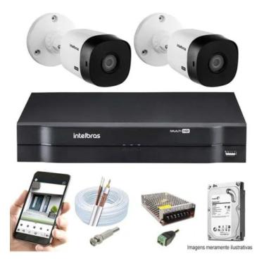 Imagem de Kit Cftv 2 Câmeras Multi Hd 720p 1mp Dvr Intelbras MHDX