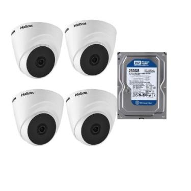 Imagem de Kit com 4 Unidades de Câmeras Dome Intelbras Vhc 1120 D Hd 720p C/Hd 2