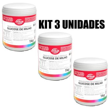 Imagem de Kit 3 xarope glucose de milho arcolor 1kg