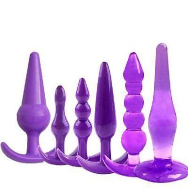 Imagem de Kit Com 6 Plugl Anal Estimulantes Em Silicone Dilatador Conforto Sex S