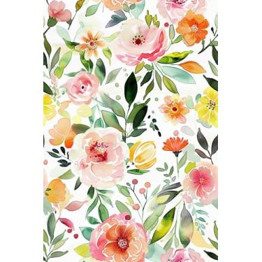 Imagem de COKCOKR Papel de parede floral de tinta colorida, papel de parede autoadesivo para sala de estar, quarto, banheiro, armário, parede