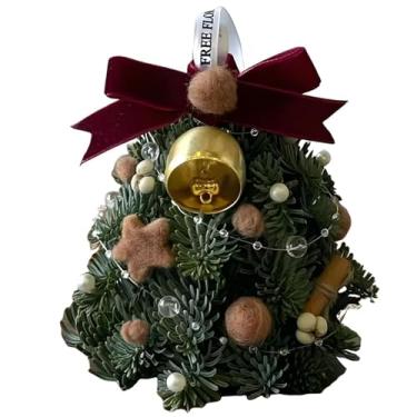 Imagem de Árvore de Natal de mesa,Árvore de Natal de mesa,Ornamentos para centros de mesa à prova d'água - Árvore de Natal artificial de mesa pequena com sino para família, amigos e colegas