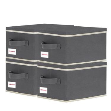 Imagem de FBEHANA Caixa de armazenamento de CD/DVD universal, organizador de CD/DVD empilhável com tampa, suporte de mídia de disco Blu-ray, disco de videogame, álbum, pacote com 4 pode conter 180 cd/80 dvd