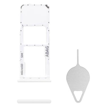 Imagem de BESJMYT Substituição da bandeja do cartão SIM para Samsung Galaxy A21s (versão SIM único) Adaptador de suporte de slot de bandeja de cartão branco com ejetor de agulha para A21s A217M DS