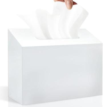 Imagem de Suporte de capa de toalha de mão de acrílico para Kleenex, suporte de toalhas de mão de papel descartável, puxador inferior e montado na parede, dispensador de toalha de papel adequado para casa,