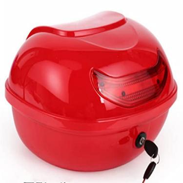 Imagem de Mala de viagem para motocicleta 38 x 31 x 23 cm azul preto branco vermelho porta-malas de motocicleta caixa de armazenamento com trava capa superior de motocicleta (azul)