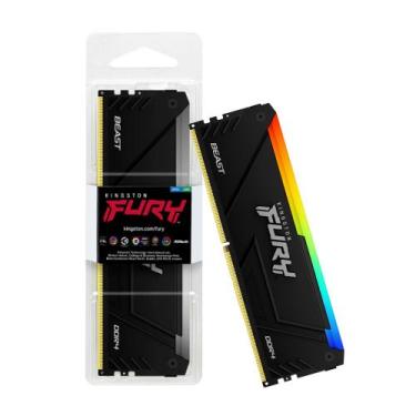 Imagem de Memoria 32gb Ddr4 3200 Cl16 1.35V Desktop Fury RGB KF432C16BB2A/32 Kin