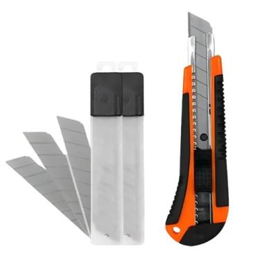 Imagem de Estilete Profissional Emborrachado 18mm Trava  23 Laminas - Bestfer