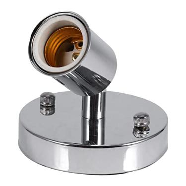 Imagem de Lâmpada de Parede retrô, 1 Peça E27 Industrial Giratória Ajustável Moderna Luz de Teto Vintage, 180° Giratória de Cerâmica Montada na Parede Suporte de Lâmpada Soquete para (Prata)