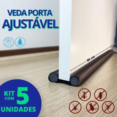 Imagem de Kit 5 Unidades Veda Porta Rolinho Protetor Impermeável 80cm