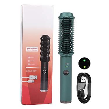 Imagem de Vomeko Brecha de alisador de cabelo sem fio, pente de pincel de alisadores de cabelo USB, escova de alisamento de cabelo ajustável de temperatura, escova de alisamento de cabelo