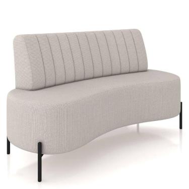 Imagem de Sofá Chaise 2 Lugares Sala Living 160cm Pés Industrial Cayman K01 Linho Cru Lyam Decor