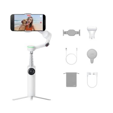 Imagem de Insta360 Flow 2 Pro Creator Bundle Branco – Gimbal de telefone AI dobrável, Apple DockKit, rastreamento panorâmico 360º, modo de inclinação livre, tripé embutido/bastão de selfie, vlog