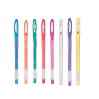 Imagem de kit 08 Canetas Gel UNI BALL Signo Angelic Color 0.7mm Cores Pastel - U