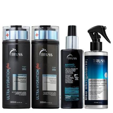 Imagem de Truss Ultra Hydration Plus+ Kit Shampoo Condicionador Amino e Uso Obri