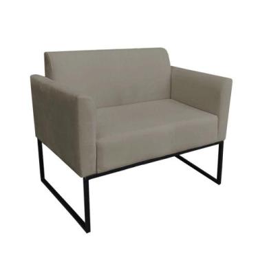 Imagem de Namoradeira Marisa Suede Base Industrial Metálica Preto - DROSSI