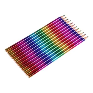 Imagem de GUEDKIKL 24 lápis coloridos arco-íris, conjunto criativo de madeira, 4 cores em 1, lápis de arco-íris, faça você mesmo, lápis de pintura para desenho de lápis de cor, materiais de arte para crianças,