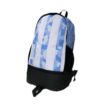 Imagem de UGPLM Bolsa de basquete de mochila de futebol esportes de mochila mochila bolsa de ginástica esportiva respirável para ginásio de basquete de natação, Branco Azul Claro