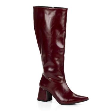 Imagem de Bota Feminina Montaria Cano Longo Bordô Lisa - Sfizia, 36, Bordô