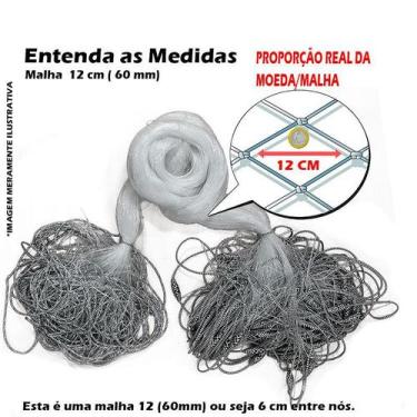Imagem de Rede Redinha Pronta Malha 12cm (60mm) 10mts fio 30 Rio e Mar - KING
