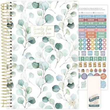 Imagem de bloom daily planners Agenda do ano acadêmico 2025-2026 (julho de 2025 a julho de 2026) - Agenda A5 semanal e mensal Agenda Agenda Livro com adesivos - 14 cm x 21 cm - Boho Greenery