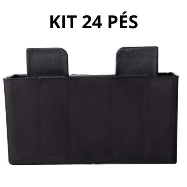 Imagem de Kit 24 PÃs Retangular Preto Para MÃ³veis CÃmoda Ãrmarios - Linduras