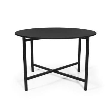 Imagem de Mesa de Jantar 4 Lugares Redonda Dobrável Prática Preta - Straub Web