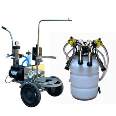 Imagem de Ordenhadeira Móvel Inox Bv 450 Com 1 Conjunto Duplo Acoplado - In Puls