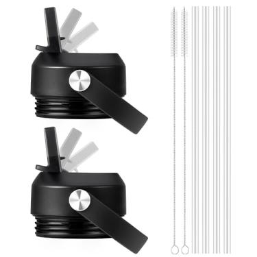 Imagem de Bluwing Tampa de canudo para garrafa de água Yeti Rambler 18 26 36 1,8 g, tampas de substituição com canudo para garrafa YETI Rambler, livre de BPA (preto-2 unidades)