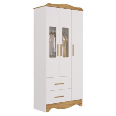 Imagem de Armario Infantil 3 Portas 2 Gavetas Clara - Moveis Peroba - Peroba Móv